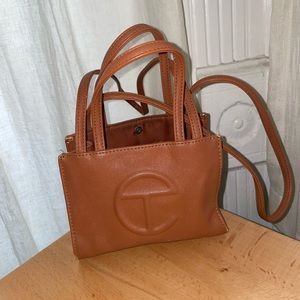 small tan telfar bag
